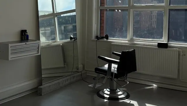 A barber chair in the light